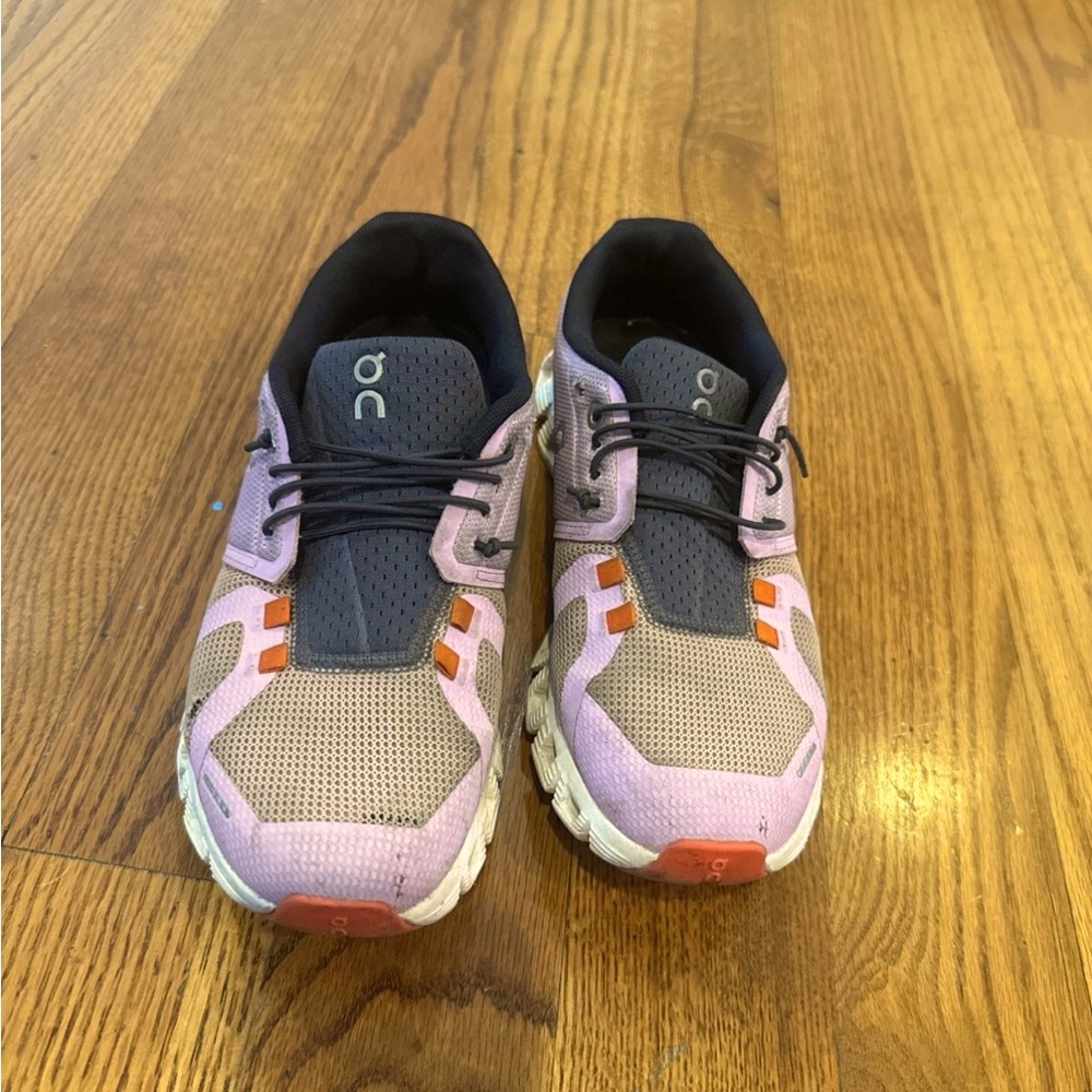 On Running Pink and Gray Sneakers